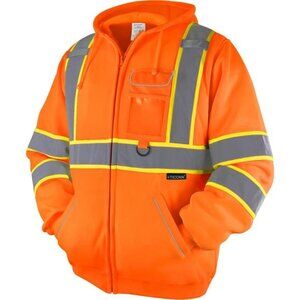 New Safety Hoodie Jacket, High Vis Reflective Safety Fleece Hoodie, PPE Gear